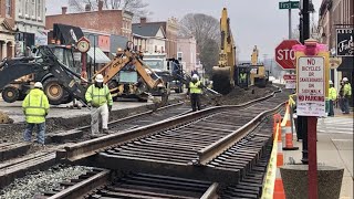 Street Running Track Replacement First Trains Over New Railroad Tracks Included My Full Video [upl. by Otsugua726]