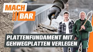 Plattenfundament mit Gehwegplatten verlegen  OBI [upl. by Arihsak]