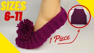 QUICKEST Crochet Slippers For Beginners [upl. by Ykciv]