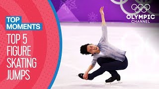 Top HistoryMaking Figure Skating Jumps at the Olympics  Top Moments [upl. by Komarek84]