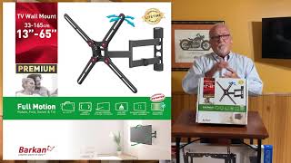 Meet Barkan Full Motion TV Wall Mount for Screen Sizes 13quot65quot [upl. by Yrome]