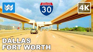 4K Driving Fort Worth to Dallas in Texas USA via I30 Highway Eastbound [upl. by Ocsirf]