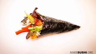 Sushi Hand Roll  How to Make Sushi [upl. by Annahs904]