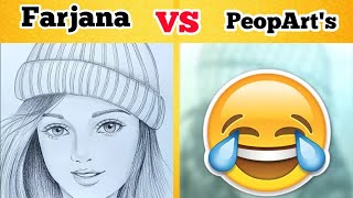 Farjana drawing academy recreationPart 1 Farjana drawing academy real vs copy pencil drawing [upl. by Wilkison582]