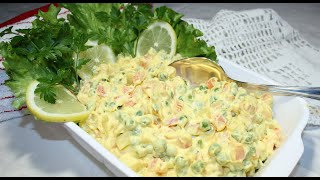 INSALATA RUSSA RICETTA ORIGINALE  Completa con maionese  RUSSIAN SALAD RECIPE [upl. by Pik65]