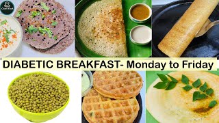 Indian Breakfast For Diabetics  Diabetic Breakfast Recipe Monday to Friday  Millet Recipes [upl. by Idhem322]