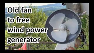 DIY Fan to Free Wind Power Generator  Lüfter als Windgenerator  Windrad [upl. by Roose]