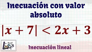 Inecuación con valor absoluto  La Prof Lina M3 [upl. by Orteip]