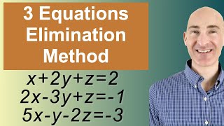 Solving Systems of 3 Equations Elimination [upl. by Leeanne475]