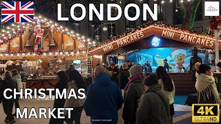 Londons 🇬🇧 Most MAGICAL Christmas🎄Markets 2024  Trafalgar Square And West End Walking Tour 4K [upl. by Aveneg]