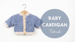 How to Crochet Simple Chunky Baby Sweater Croby Patterns [upl. by Airtemad]