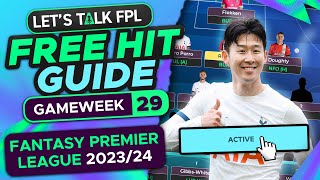 FPL FREE HIT GUIDE GAMEWEEK 29  FANTASY PREMIER LEAGUE 202324 TIPS [upl. by Novad]