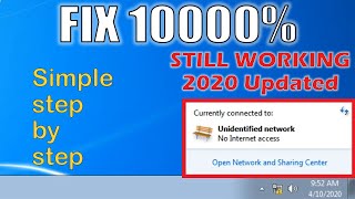 How to fix solve unidentified network problem on windows7810 no internet access limited access [upl. by Atokad]