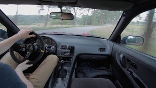 Stock Nissan S13 200SX CA18DET onboard [upl. by Nyladnohr]