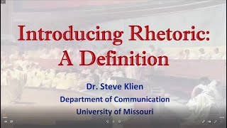 Introduction to Rhetoric A Definition [upl. by Bradlee567]