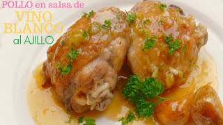 POLLO en SALSA de vino blanco 🍗😋 al AJILLO [upl. by Anitsej]