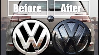 DIY VW Badge Install amp Carbon Fiber Inlay [upl. by Aneis]