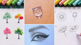 21 Easy Drawing Tricks That Anyone Can Do Useful Drawing Hacks  Drawing Tutorial [upl. by Yud873]