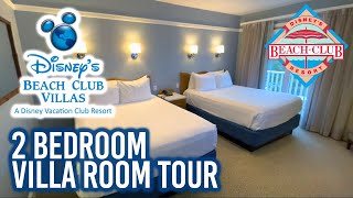 Disneys Beach Club Villas 2 Bedroom Villa Room Tour [upl. by Ailehpo157]