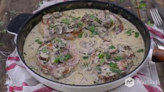 RECETTE MAILLARD  Côtelettes de porc avec sauce crémeuse aux champignons [upl. by Redep]