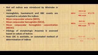 Red cell indices determination of blood indices [upl. by Newkirk574]