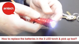 How To Replace The Batteries In The 3 LED Telescopic Torch amp Magnetic Pick Up Tool [upl. by Olly]