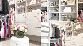 DIY Glam Closet Closet Organization Ideas  Before and After Tour [upl. by Geilich]