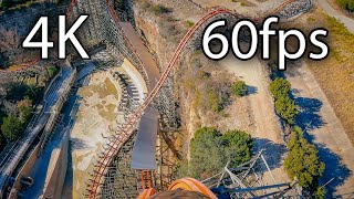 Iron Rattler front seat onride 4K POV 60fps Six Flags Fiesta Texas [upl. by Proctor]