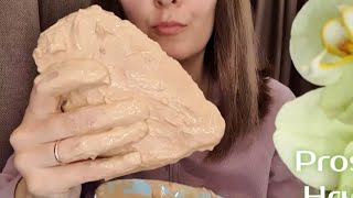 ASMR  chalk covered in clay paste eating [upl. by Atalayah944]