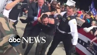 Trump Protester Rushes Stage at Ohio Rally [upl. by Lemrahs]