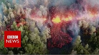 Hawaii volcano Mount Kilauea volcano erupts  BBC News [upl. by Ingaberg]