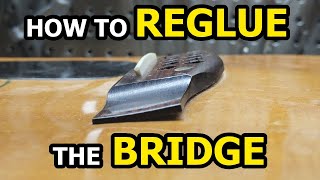 Acoustic Guitar Bridge Reglue  Epoxy Method  Plywood Tops [upl. by Wrench]