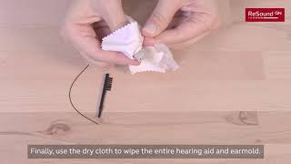 Cleaning your BTE BehindtheEar hearing aids [upl. by Nylsoj585]