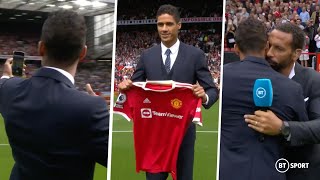 THE NOISE 🤯🙌 Incredible Old Trafford unveiling for new signing Raphaël Varane [upl. by Henebry]