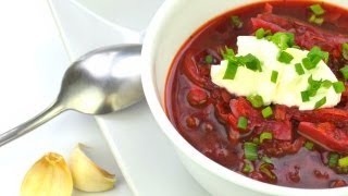 Vegetarian Borscht Борщ  Authentic Russian Beet Soup Recipe [upl. by Elakram396]