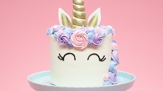 HOW TO MAKE A UNICORN CAKE  NERDY NUMMIES [upl. by Kolivas]