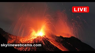 🔴 Recorded live footage from Volcano Stromboli  Sicily  Live Cameras from the world [upl. by Treborsemaj785]