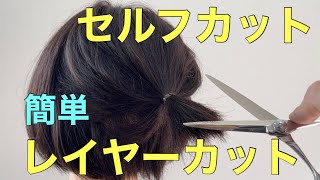 【セルフカット】簡単！！後ろ髪にレイヤーを入れるやり方（ショート、ボブ） [upl. by Lombardy]