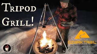 Ozark Trail Tripod Grill Assembly  Campfire Cooking  Build And Grill [upl. by Turrell]