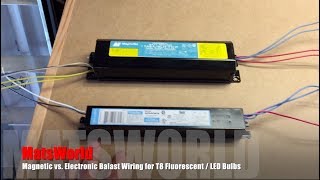 Magnetic vs Electronic Balast Wiring for T8 Fluorescent  LED Bulbs [upl. by Jezabelle482]