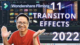 Filmora 11 How to Add and Edit a Transition Effect [upl. by Nahtanoy]