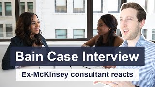 Bain Case Interview  Strategy consultant reacts to mock case interview [upl. by Virginie]