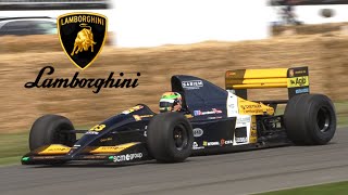 13800rpm Lamborghini V12engined F1 Car  Minardi M191B Pure Sound at Goodwood FOS 2019 [upl. by Louisa408]