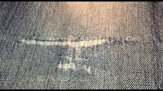 デニムジーンズのお直し★破れた膝の穴の補修★DIY jeans repair [upl. by Bish]