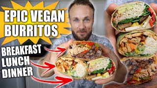 3 HIGH PROTEIN VEGAN BURRITOS  EASY RECIPES 🌱🌯🔥 [upl. by Leoy]