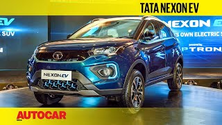 Tata Nexon EV and facelift Walkaround  First Look  Autocar India [upl. by Gilba999]