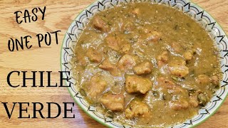 EASY ONE POT CHILE VERDE RECIPE  no fresh tomatillos required  chileverde mexicanfood [upl. by Yajnas]