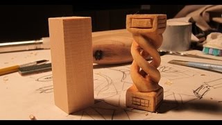 Hollow Spiral Whittlers Puzzle  Fun woodcarving project [upl. by Kinney886]