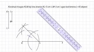 Matematika 6 razred  Konstrukcija trougla SUS [upl. by Eisdnil]