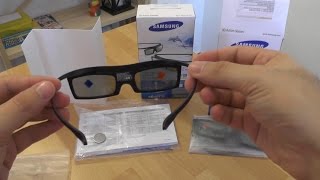 Samsung 3D glasses unboxing and setup HD [upl. by Yttak]